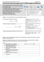 Vorschau - Arbeitsblätter - Übungen und Erarbeitung chemisches Rechnen Stoffmengen - Deckblatt
