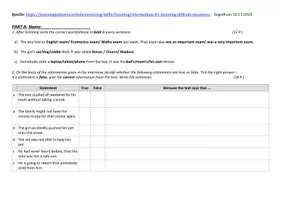 Vorschau - Arbeitsblätter - EF- Listening - B1- Klausuraufgabe - Teenage life/Growing up -Difficult situations - Seite 2