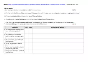 Vorschau - Arbeitsblätter - EF- Listening - B1- Klausuraufgabe - Teenage life/Growing up -Difficult situations - Seite 1