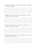 Vorschau - Arbeitsblätter - Zahlenrätsel Klasse 4 (3) Begriffe Summe, Differenz, Produkt und Quotient - Seite 1