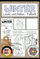 Vorschau - Mal- und Bastelvorlagen - Winter Deutsch, DaZ und DaF – Lesen und Leseverständnis | Faltheft Lesen und Kleben 2-fach differenziert - Deckblatt