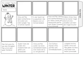 Vorschau - Mal- und Bastelvorlagen - Winter Deutsch, DaZ und DaF – Lesen und Leseverständnis | Faltheft Lesen und Kleben 2-fach differenziert - Seite 2
