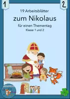 Vorschau - Unterrichtsreihen - Materialpaket Nikolaus Lernwerkstatt Lese Mal Aufgaben Stationen Hörauftrag - Deckblatt