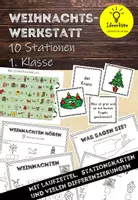Vorschau - Arbeitsblätter - Weihnachtswerkstatt, Lernen an Stationen Weihnachten 1. Klasse - Deckblatt