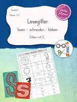 Vorschau - Arbeitsblätter - Lesegitter I lesen-schneiden-kleben I Silben mit S - Deckblatt