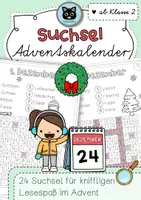 Vorschau - Arbeitsblätter - Adventskalender | 24 Suchsel | Lesespaß ab Kl. 2 - Deckblatt