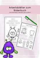 Vorschau - Arbeitsblätter - Bilderbuch : "Och Monstere wäschen sech Zänn" - Deckblatt