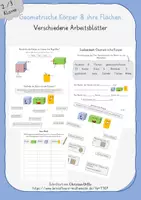 Vorschau - Arbeitsblätter - Materialpaket: geometrische Körper & ihre Flächen - Deckblatt