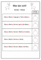 Vorschau - Arbeitsblätter - Lesespur Weinachten Rentier-Rätsel 4fach differenziert - Seite 2