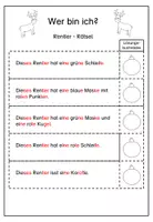 Vorschau - Arbeitsblätter - Lesespur Weinachten Rentier-Rätsel 4fach differenziert - Seite 3