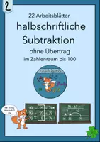 Vorschau - Arbeitsblätter - Halbschriftliche Subtraktion ohne Übertrag ZR bis 100 Rechenstrich Rechenschritt - Deckblatt