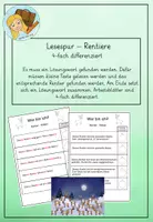 Vorschau - Arbeitsblätter - Lesespur Weinachten Rentier-Rätsel 4fach differenziert - Deckblatt