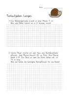 Vorschau - Arbeitsblätter - Thema Längen Klasse 4: 3x Textaufgaben mit Lösungen und 2x Miniheft - Deckblatt