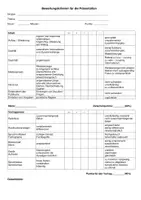 Vorschau - Poster - Bewertungsraster: Referat/ Präsentation Mittel u. Oberstufe - Deckblatt