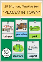 Vorschau - Bildkarten - Bild- und Wortkarten PLACES IN TOWN - Deckblatt