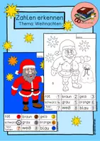 Vorschau - Arbeitsblätter - Mathe Klasse 1 (Weihnachten): Zahlen von 1 bis 9 erkennen - Deckblatt