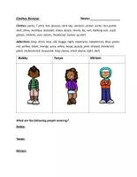Vorschau - Arbeitsblätter - Clothing and Colors Review Worksheet for English: Farben und Kleidung Englisch - Deckblatt
