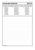 Vorschau - Arbeitsblätter - Wortfamilien und Wortverwandtschaft (Verben) - Deckblatt