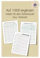 Vorschau - Arbeitsblätter - Auf 1000 ergänzen - Übungen am Zahlenstrahl - Deckblatt