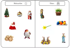 Vorschau - Arbeitsblätter - Ostern/ Weihnachten: Fotos sortieren (Sortiermatte/Klettmappe) - Seite 3