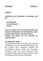 Vorschau - Arbeitsblätter - Sportunterricht während Corona - Wurfgolf - Deckblatt