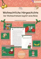 Vorschau - Bildkarten - Weihnachtliche Hörgeschichte "Der Weihnachtsmann beginnt seine Reise" - Deckblatt