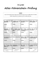 Vorschau - Arbeitsblätter - "Atlas-Bingo" - Umgang mit dem Atlas spielerisch lernen - Deckblatt