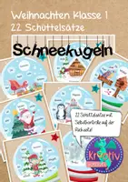 Vorschau - Fördermaterial/Inklusion - Weihnachten: Schüttelsätze in der Schneekugel - Deckblatt
