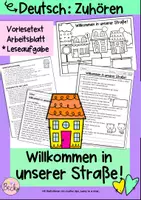 Vorschau - Arbeitsblätter - aktives Zuhören: Willkommen in unserer Straße - Deckblatt