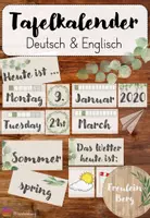 Vorschau - Poster - Tafelkalender in Deutsch und Englisch (Eukalyptus) - Deckblatt