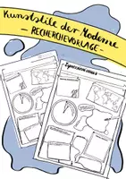 Vorschau - Arbeitsblätter - Kunstepochen Der Moderne - Recherchevorlage - Deckblatt