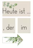 Vorschau - Poster - Kalender - Klassenkalender in Englisch & Deutsch (Eukalyptus) - Seite 1