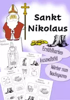 Vorschau - Arbeitsblätter - St. Nikolaus in Klasse 1 - Erzählkarten, Ausmalbild und Co - Deckblatt