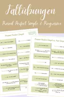 Vorschau - Spiele - FALTÜBUNGEN: Present Perfect Simple & Progressive (2 Versionen: Partnerarbeit und eigenständiges Üben) - Deckblatt