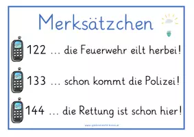 Vorschau - Poster - Merkplakat Notrufnummern - Seite 2