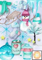 Vorschau - selbst erstellte Cliparts/Grafiken - Watercolour ClipArts -Winter - Deckblatt
