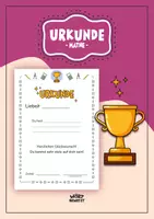 Vorschau - Arbeitsblätter - Urkunde für den Matheunterricht - Deckblatt