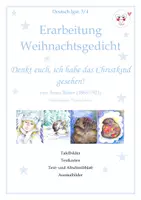 Vorschau - Arbeitsblätter - Deutsch - Erarbeitung Weihnachtsgedicht (#1), Klasse 3/4 - Deckblatt