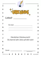 Vorschau - Arbeitsblätter - Urkunde für den Deutschunterricht - Seite 1