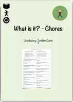 Vorschau - Arbeitsblätter - Tandem Spiel zum Thema Chores (Vokabeln) - Deckblatt