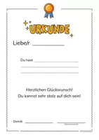 Vorschau - Arbeitsblätter - Urkunde für die Schule (alle Fächer) - Seite 1