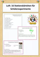 Vorschau - Stationenlernen - Luft: 16 Stationskärtchen für Schülerexperimente - Deckblatt