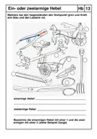 Vorschau - Arbeitsblätter - Übungsblatt: Alltagsgeräte als ein- und zweiarmige Hebel - Seite 1