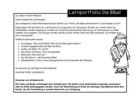 Vorschau - Unterrichtsreihen - Die Bibel - Religion Grundschule Klasse 3 und 4 - Seite 1