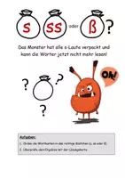 Vorschau - Spiele - Spiel S-Laute ordnen: s, ss oder ß? - Seite 1