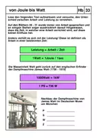 Vorschau - Arbeitsblätter - Einführung und Übungen zu Joule, Watt und Leistung - Seite 1