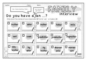 Vorschau - Arbeitsblätter - family | Interview | Wortschatz - Seite 1