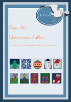 Vorschau - Arbeitsblätter - Pixel Bilder - Malen nach Zahlen - Weihnachten Winter Feinmotorik Konzentration - Deckblatt