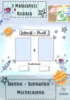 Vorschau - Spiele - Mathespiel: Addieren, Subtrahieren, multiplizieren üben - Deckblatt