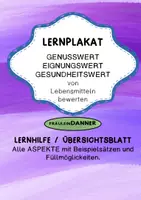 Vorschau - Arbeitsblätter - Genusswert, Eignungswert + Gesundheitswert Lernhilfe AES Ernährung - Deckblatt